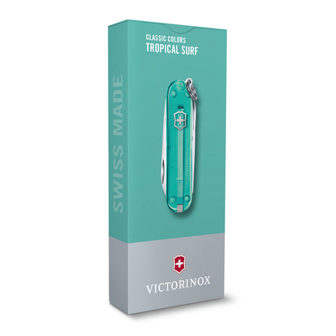 Нож-брелок Victorinox Classic SD Colors, 58 мм, 7 функций, "Tropical Surf" 0.6223.T24G от прозводителя Victorinox