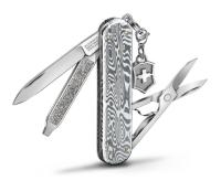 Нож-брелок Victorinox Classic Brilliant Damast, 58 мм, 5 функций, серебристый 0.6221.34 от прозводителя Victorinox
