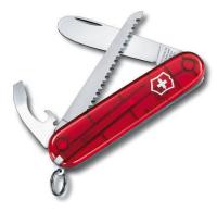 Нож My First Victorinox, 84 мм, 9 функций, полупрозрачный красный 0.2373.T от прозводителя Victorinox