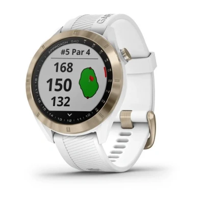 Garmin Approach S40 | Light Gold PVD Coated with White Band