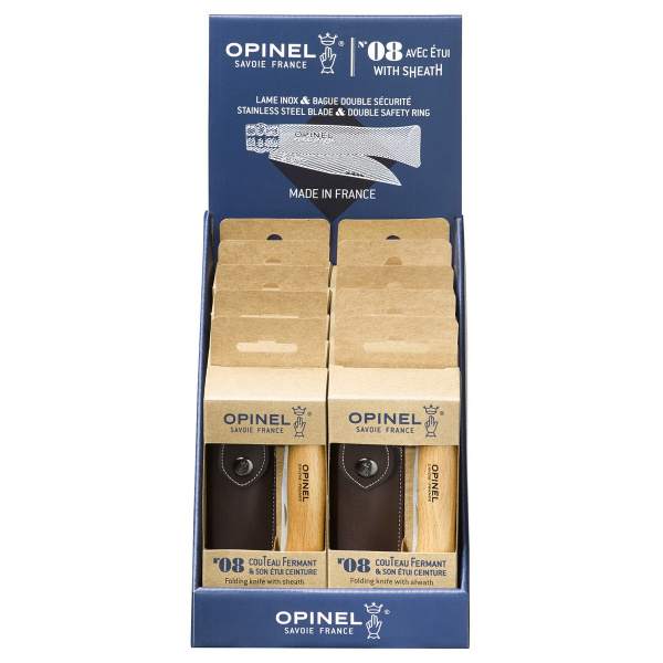 Набор-дисплей Opinel, 10 наборов ножей №8 из нержав стали + чехол, 001193 001193 от прозводителя Opinel