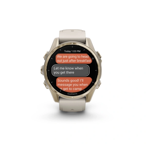 Garmin Fenix ​​8 — AMOLED, 43 мм, Sapphire Edition, мягкое золото, ремешок из туманно-серого/темного песчаника 010-02903-11 от прозводителя Garmin