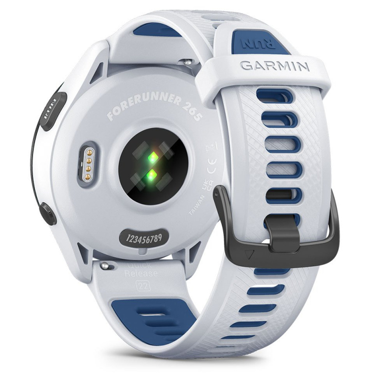 Garmin Forerunner 265 - 46 мм | Black Bezel with Whitestone Case and Whitestone/Tidal Blue Silicone Band