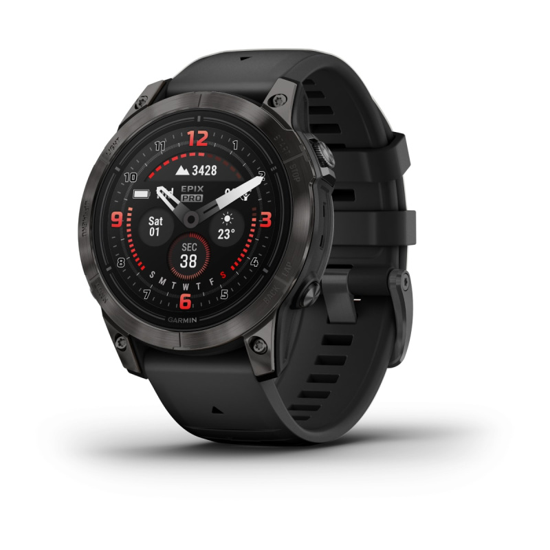 Garmin Epix Pro (Gen 2) - 47 мм PRO | SAPPHIRE | Carbon Grey DLC Titanium with Black Band