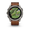 Garmin Fenix 8 - 51 мм AMOLED | SAPPHIRE | Titanium with Chestnut Leather Band