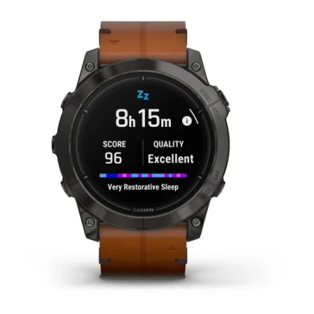 Garmin Epix Pro (Gen 2) - 51 мм PRO | SAPPHIRE | Carbon Grey DLC Titanium with Chestnut Leather Band