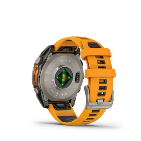 Garmin Fenix 8 - 47 мм AMOLED | SAPPHIRE | Titanium with Spark orange/graphite silicone band