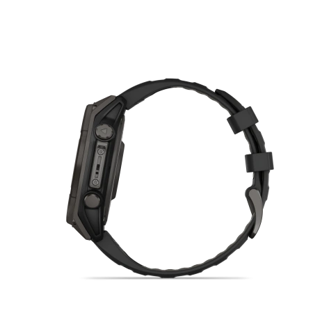 Garmin Fenix 8 - 47 мм SOLAR | SAPPHIRE | Carbon grey DLC titanium with Black/pebble grey silicone band