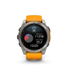 Garmin Fenix 8 - 51 мм AMOLED | SAPPHIRE | Titanium with Spark orange/graphite silicone band