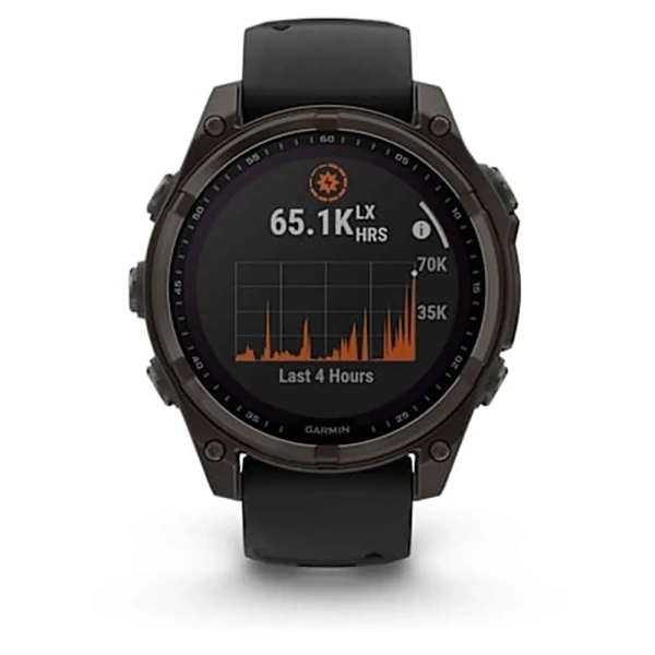 GARMIN FENIX 8 - 47 MM, SOLAR. SAPPHIRE CARBON GRAY DLC TITANIUM WITH BLACK/PEBBLE GRAY SILICONE 010-02906-11 010-02906-70 от прозводителя Garmin