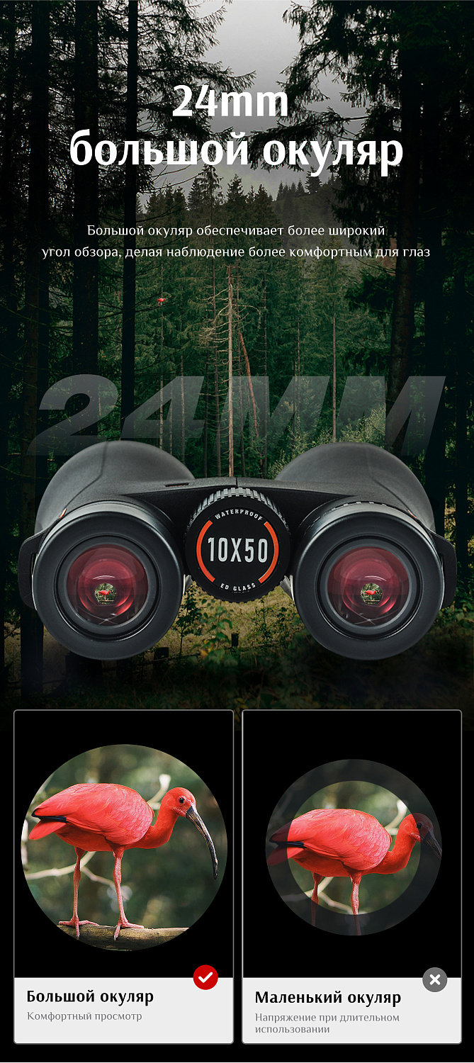 Бинокль Eyeskey Wave ED-10x50