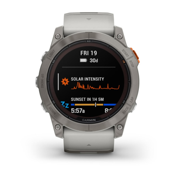 Garmin fenix 7X Pro Sapphire Solar Edition Титановый корпус с дымчато-серым оранжевым ремешком 010-02778-15 от прозводителя Garmin