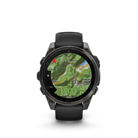 Garmin Fenix 8 - 47 мм AMOLED | SAPPHIRE | Carbon grey DLC titanium with Black/pebble grey silicone band