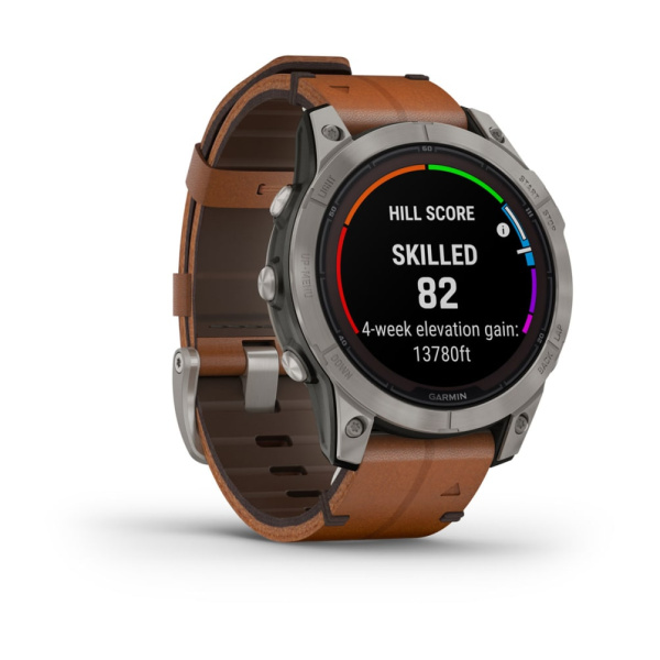 Garmin Fenix 7 Pro Sapphire Solar титановый серый с коричневым кожаным ремешком 010-02777-30 от прозводителя Garmin