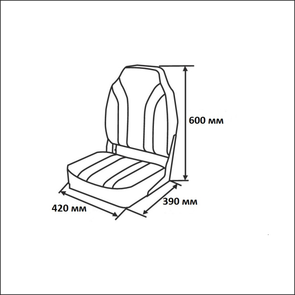 Сиденье мягкое складное High Back Rainbow Boat Seat, чёрно-белое 75107CBW от прозводителя Newstarmarine