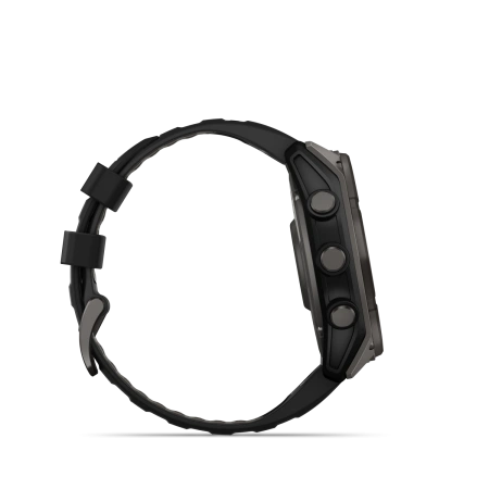 Garmin Fenix 8 - 51 мм SOLAR | SAPPHIRE | Carbon grey DLC titanium with Black/pebble grey silicone band