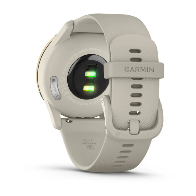 Garmin Vivomove Trend - 40 мм | Cream Gold Stainless Steel Bezel with French Grey Case and Silicone Band