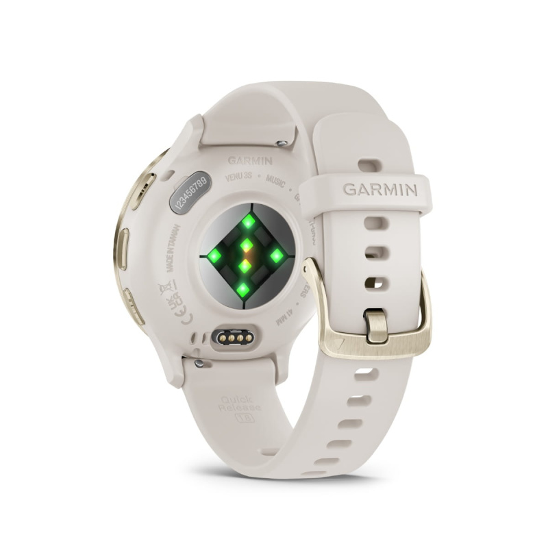 Garmin Venu 3s - 41 мм | Soft gold stainless steel bezel with ivory case and silicone band