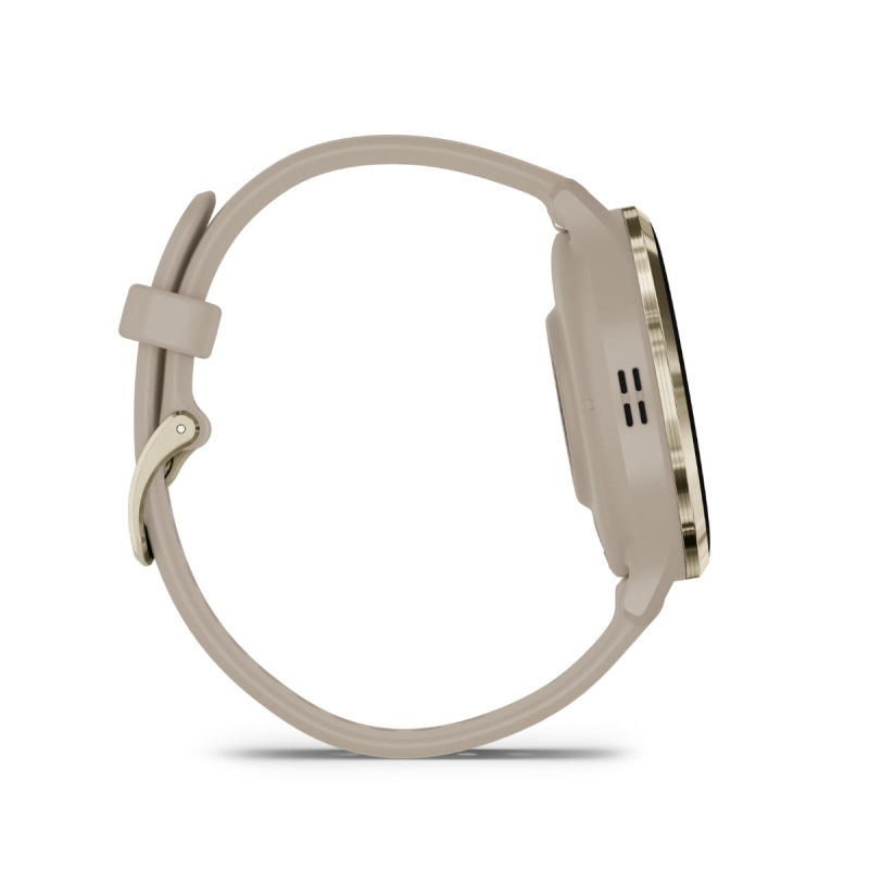 Garmin Venu 3s - 41 мм | Soft gold stainless steel bezel with French grey case and silicone band