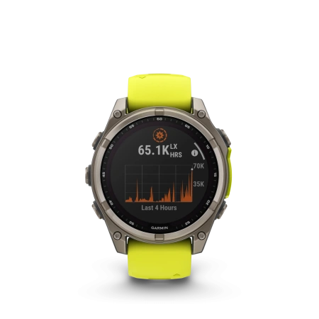 Garmin Fenix 8 - 47 мм SOLAR | SAPPHIRE | Titanium with Amp yellow/graphite silicone band