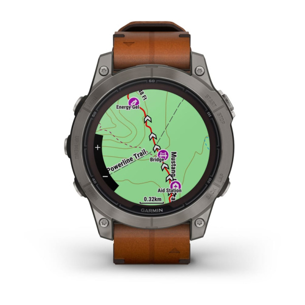 Garmin Fenix 7 Pro Sapphire Solar титановый серый с коричневым кожаным ремешком 010-02777-30 от прозводителя Garmin