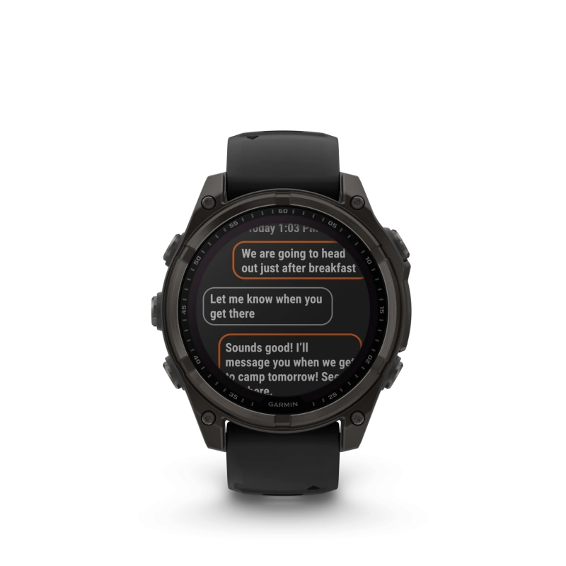 Garmin Fenix 8 - 47 мм SOLAR | SAPPHIRE | Carbon grey DLC titanium with Black/pebble grey silicone band