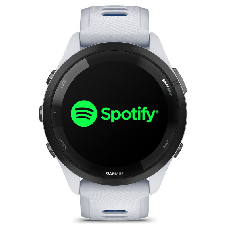 Garmin Forerunner 265 - 46 мм | Black Bezel with Whitestone Case and Whitestone/Tidal Blue Silicone Band