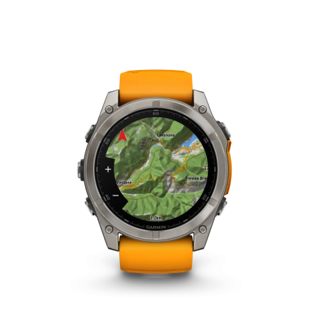Garmin Fenix 8 - 51 мм AMOLED | SAPPHIRE | Titanium with Spark orange/graphite silicone band
