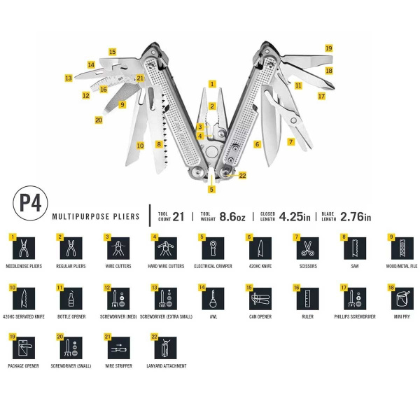 Мультитул LEATHERMAN FREE P4 832642 832642 от прозводителя Leatherman